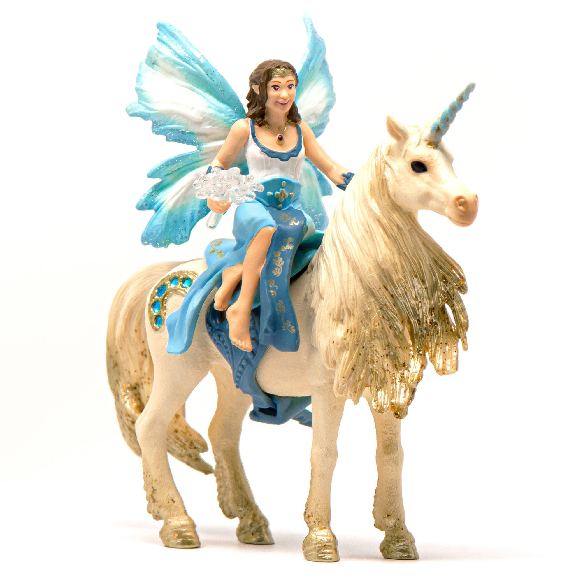 Alt View 2. Schleich - Bayala: Eyela Riding On Golden Unicorn.