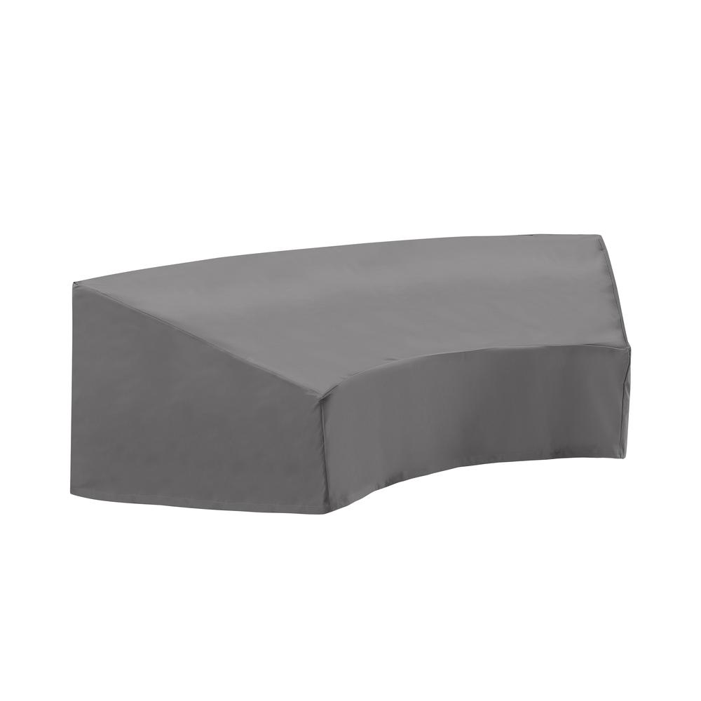 Back. Crosley Furniture - Catalina Round Outdoor Sectional Sofa Furniture Cover - Gray.