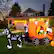 Angle. Costway - 10.2 ft Long Halloween Inflatable Carriage LED Lighted Carriage w/ Pumpkin 2 Ghosts Witch & Skull Horse - Colorful.