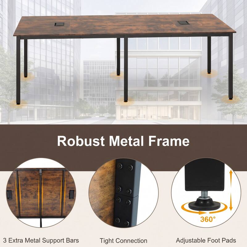 Robust Metal Frame  
360°  
3 Extra Metal Support Bars  
Tight Connection  
Adjustable Foot Pads