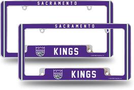 Rico Industries - Sacramento NBA Kings (Set of 2) Chrome Metal License Plate Frames with Bold Full Frame Design - Multi
