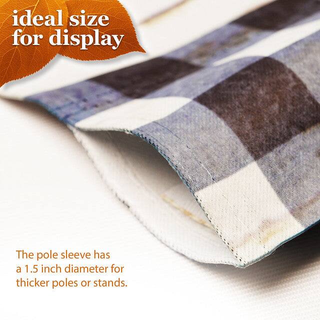 ideal size for display

The pole sleeve has a 1.5 inch diameter for thicker poles or stands.