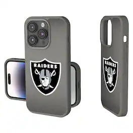 Keyscaper - NFL - Las Vegas Raiders Linen Logo iPhone Soft Touch Case - 15 - Gray