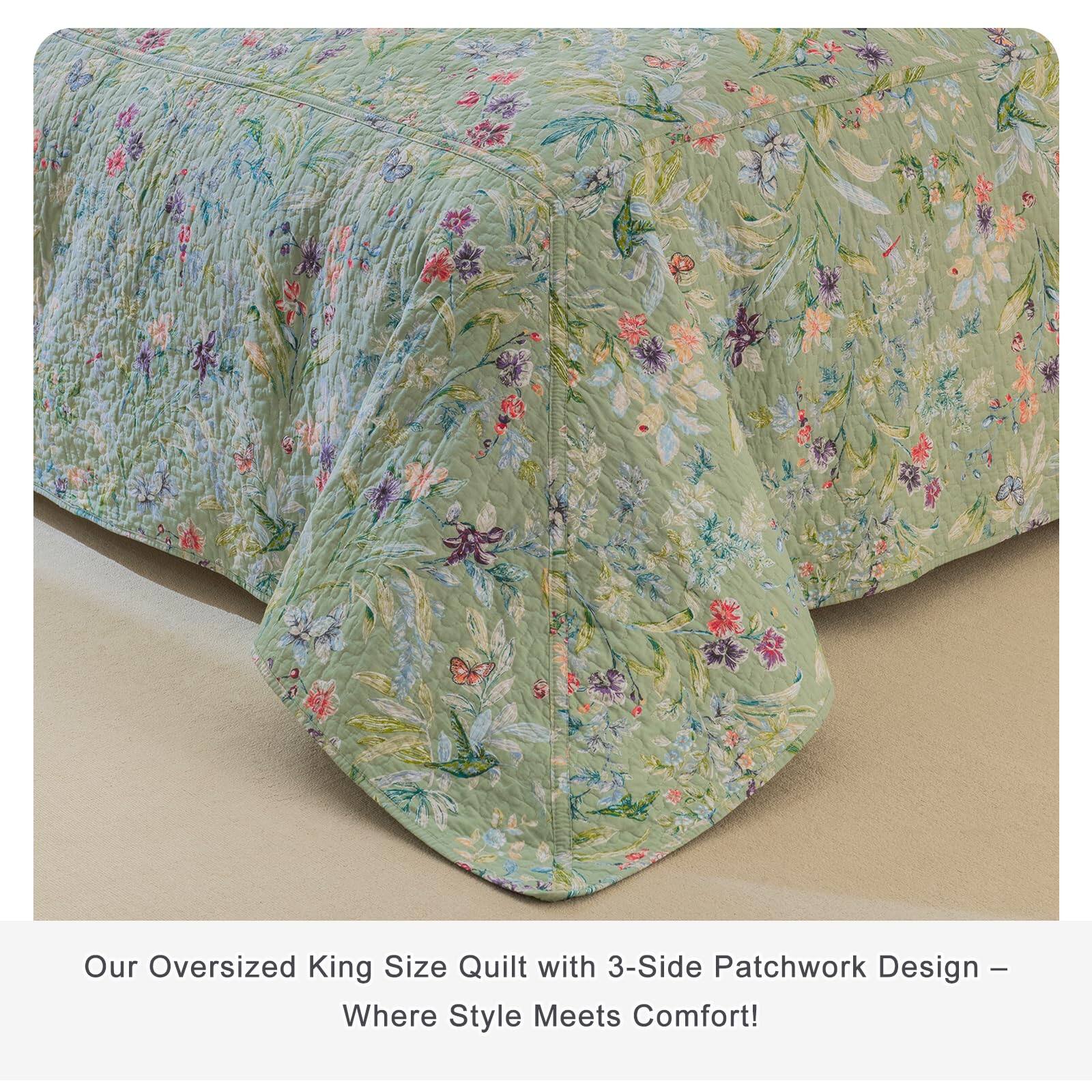 Our Oversized King Size Quilt with 3-Side Patchwork Design – Where Style Meets Comfort!