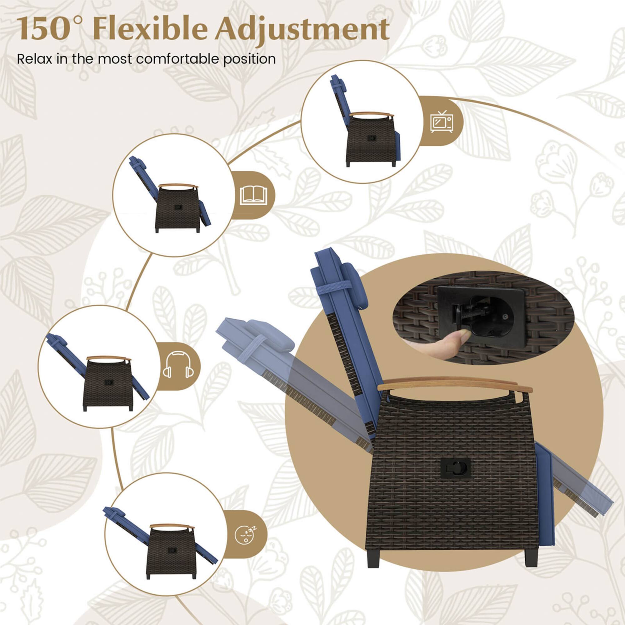 150 Flexible Adjustment: Relax in the most comfortable position.