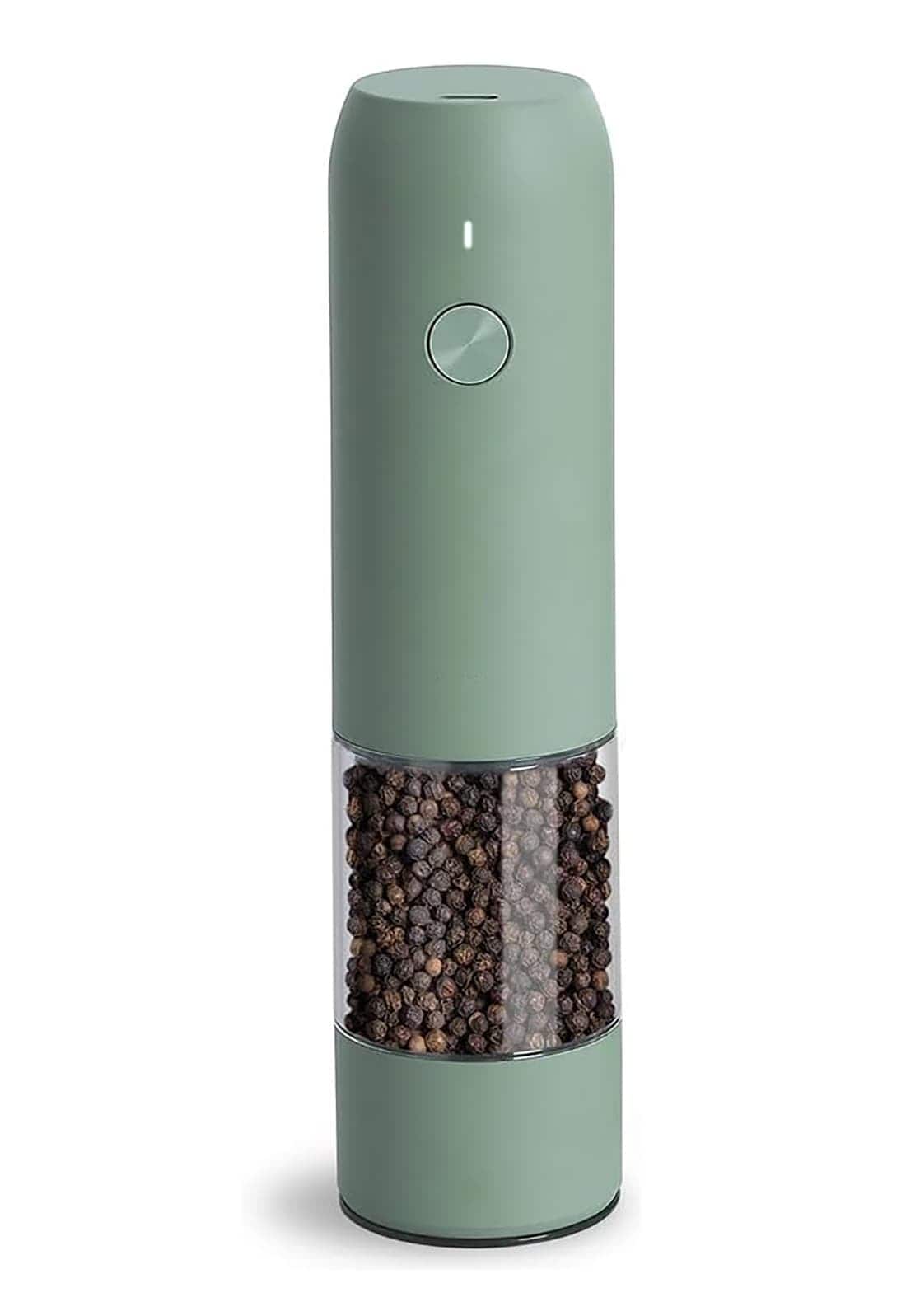 FINEAK - USB Rechargeable Electric Salt and Pepper Grinder Set in Sage with LED Light - Green