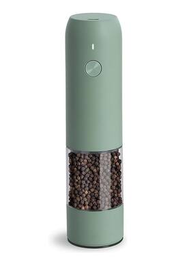 FINEAK - USB Rechargeable Electric Salt and Pepper Grinder Set in Sage with LED Light - Green