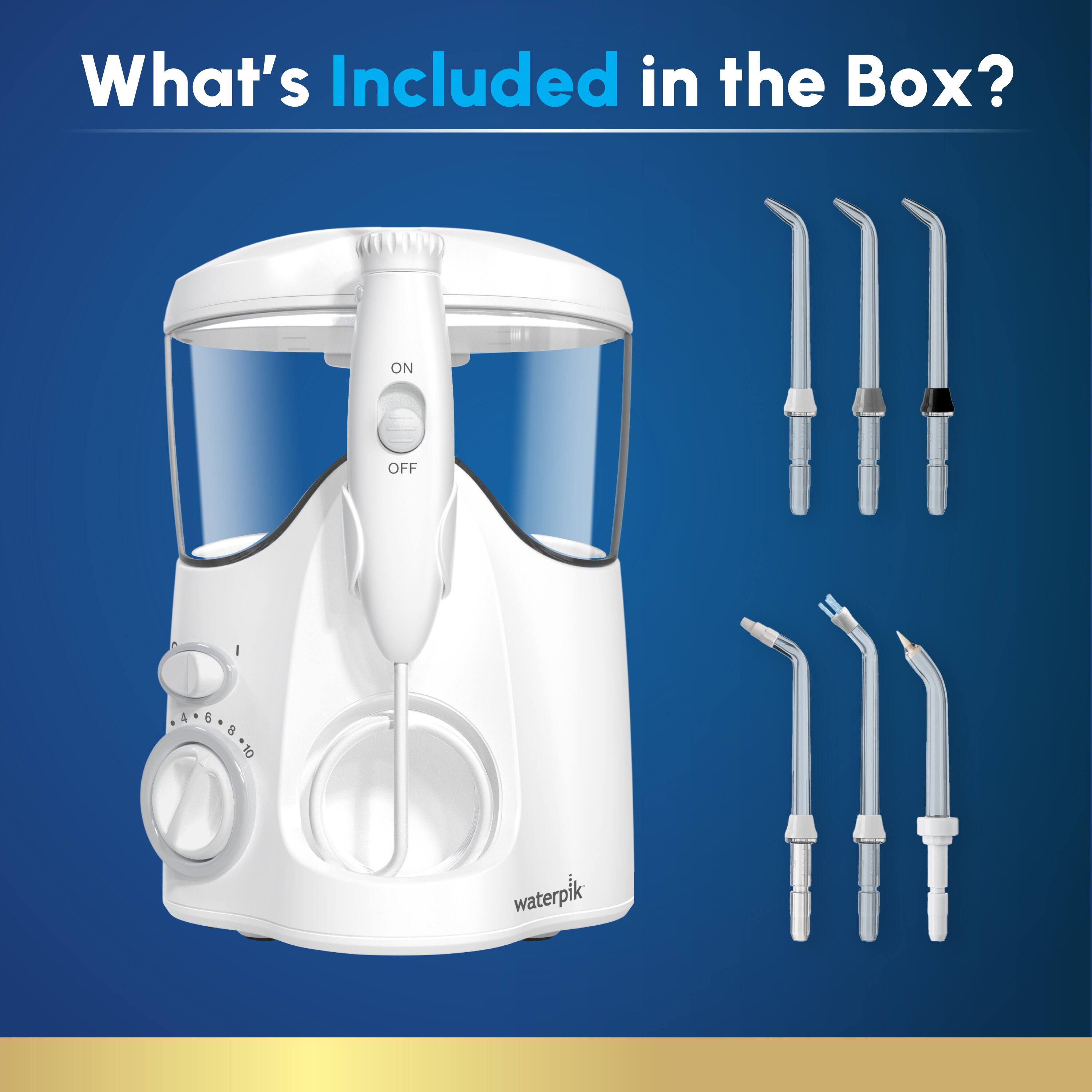 What's Included in the Box? ON OFF 4 6 8 10 waterpik