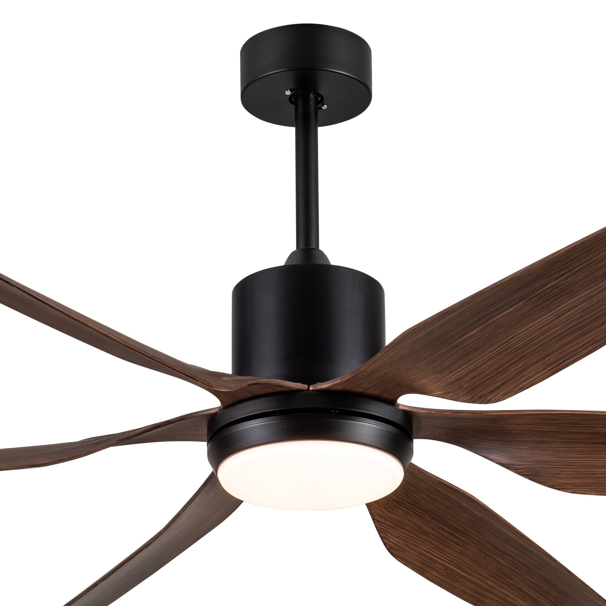 Front. Sofucor - 66 Inch Smart Ceiling Fan with Light Works with Alexa App Remote High CFM Quiet DC Motor for Patio Living Room Bedroom - Black.