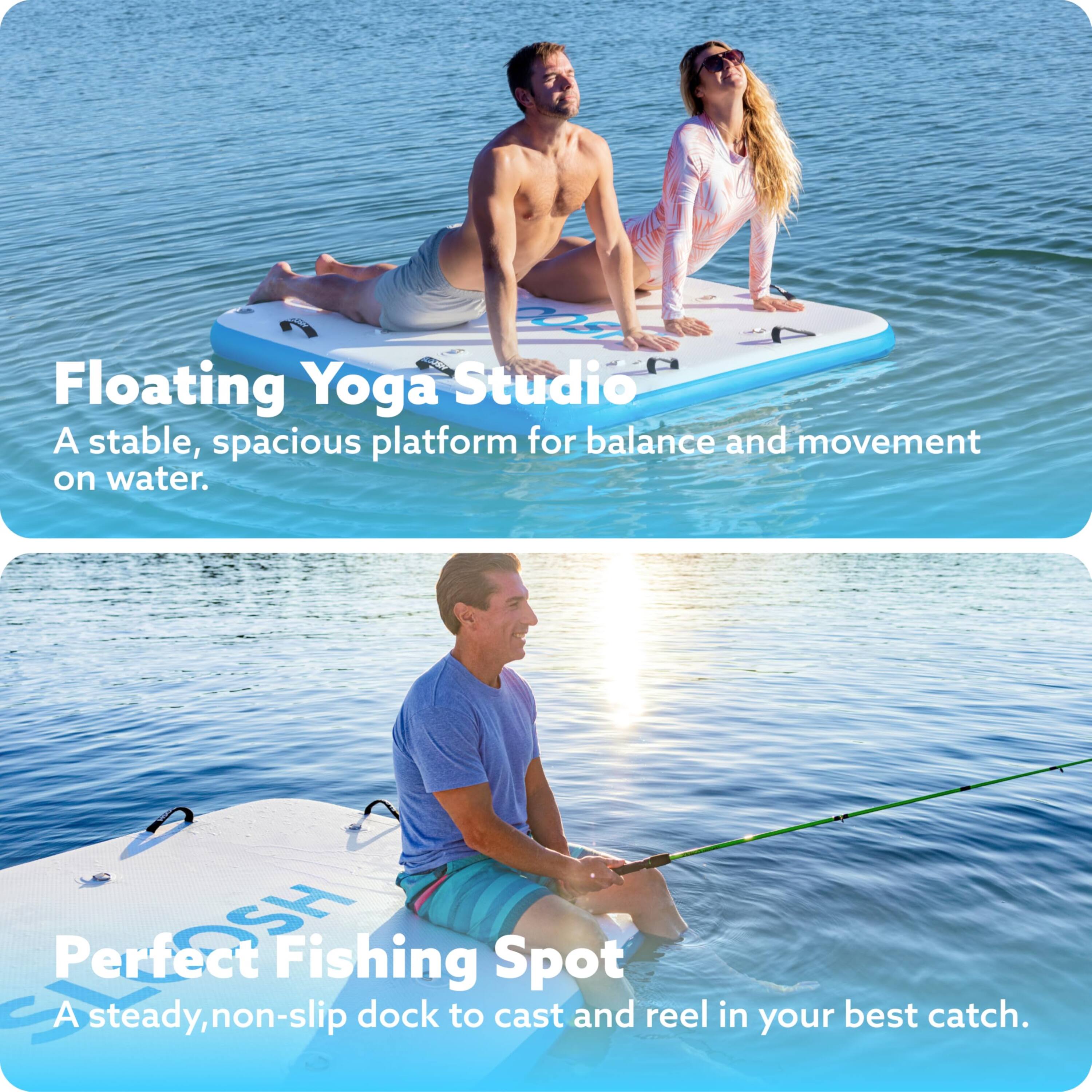 Floating Yoga Studio  
A stable, spacious platform for balance and movement on water.  

Perfect Fishing Spot  
A steady, non-slip dock to cast and reel in your best catch.