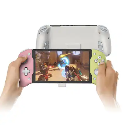 Front. Dobe - TNS-1125 PINK&YELLOW Switch Controller for Nintendo Switch - PINK&YELLOW.