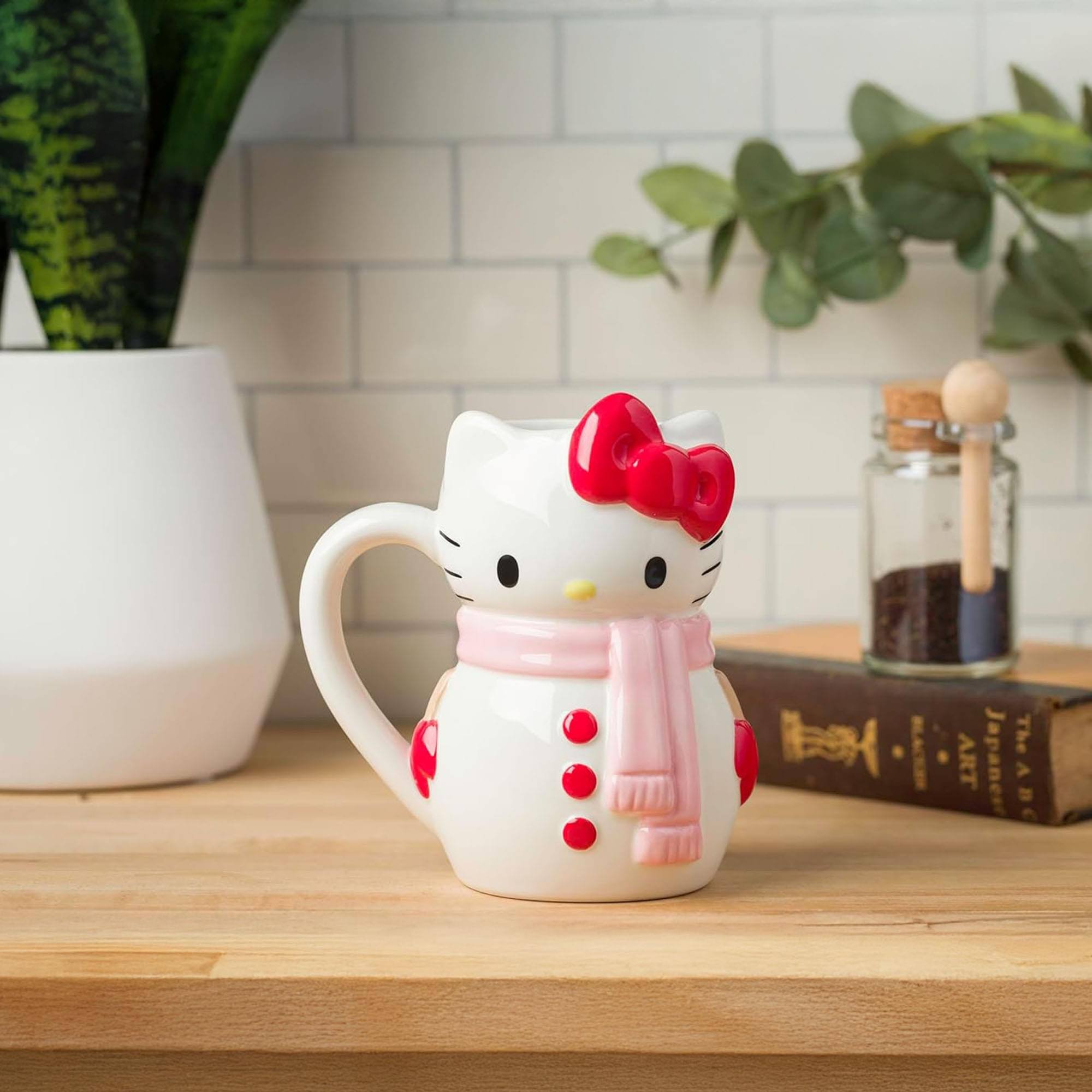 Alt View 4. Silver Buffalo - Sanrio Hello Kitty Snowman 20 Ounce 3D Sculpted Ceramic Mug - Multi-Colored.