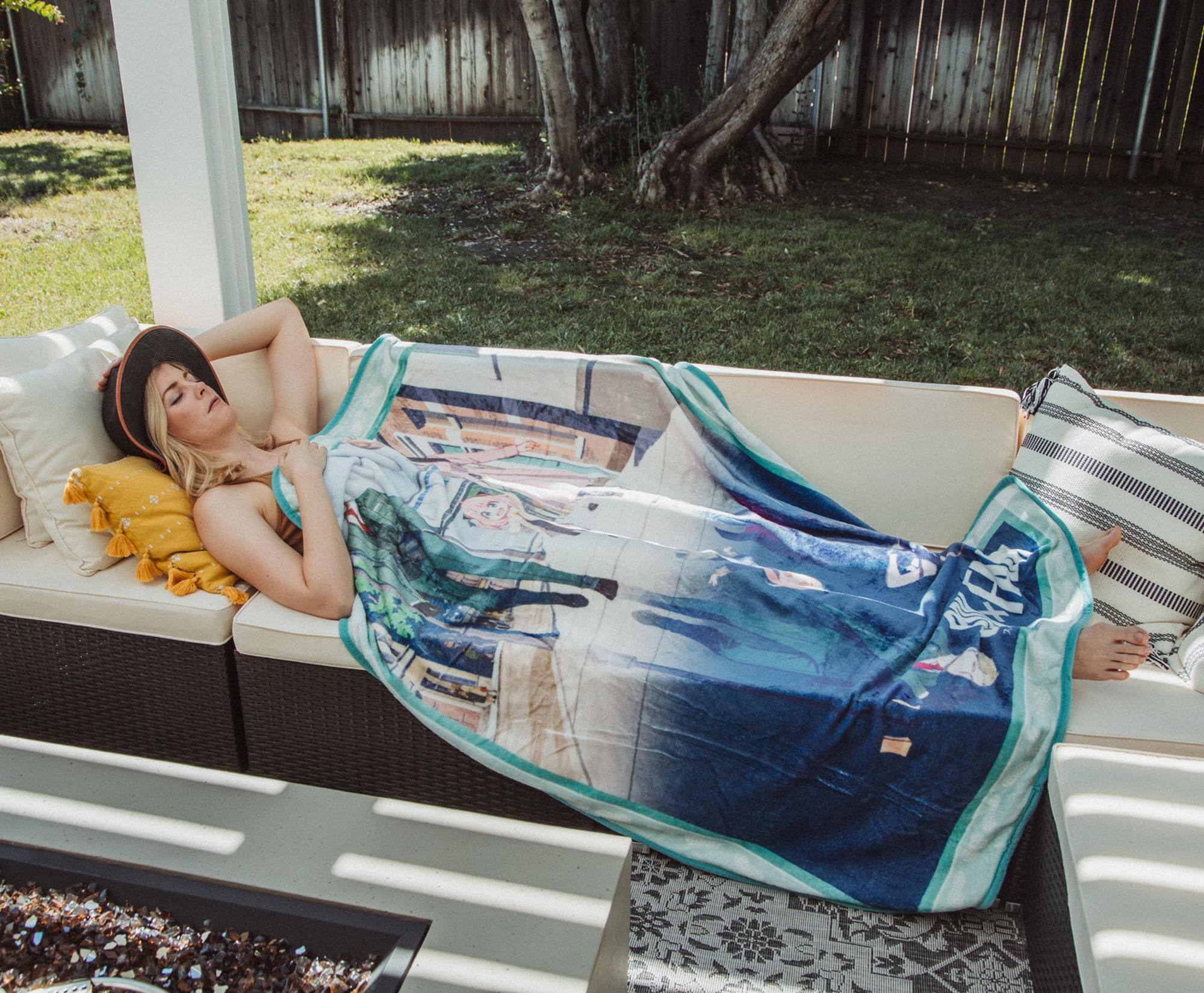 Alt View 3. Just Funky - Spy x Family Forger Family Microplush Throw Blanket | 45 x 60 Inches - Blue.