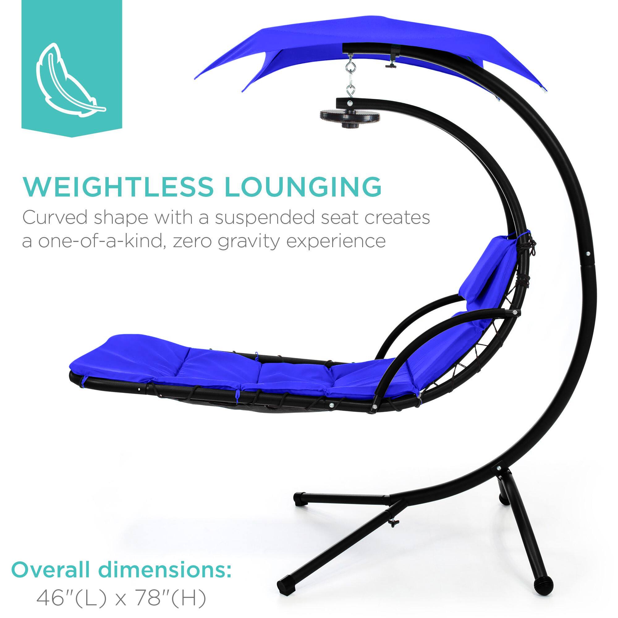 WEIGHTLESS LOUNGING  
Curved shape with a suspended seat creates a one-of-a-kind, zero gravity experience  

Overall dimensions: 46"(L) x 78"(H)