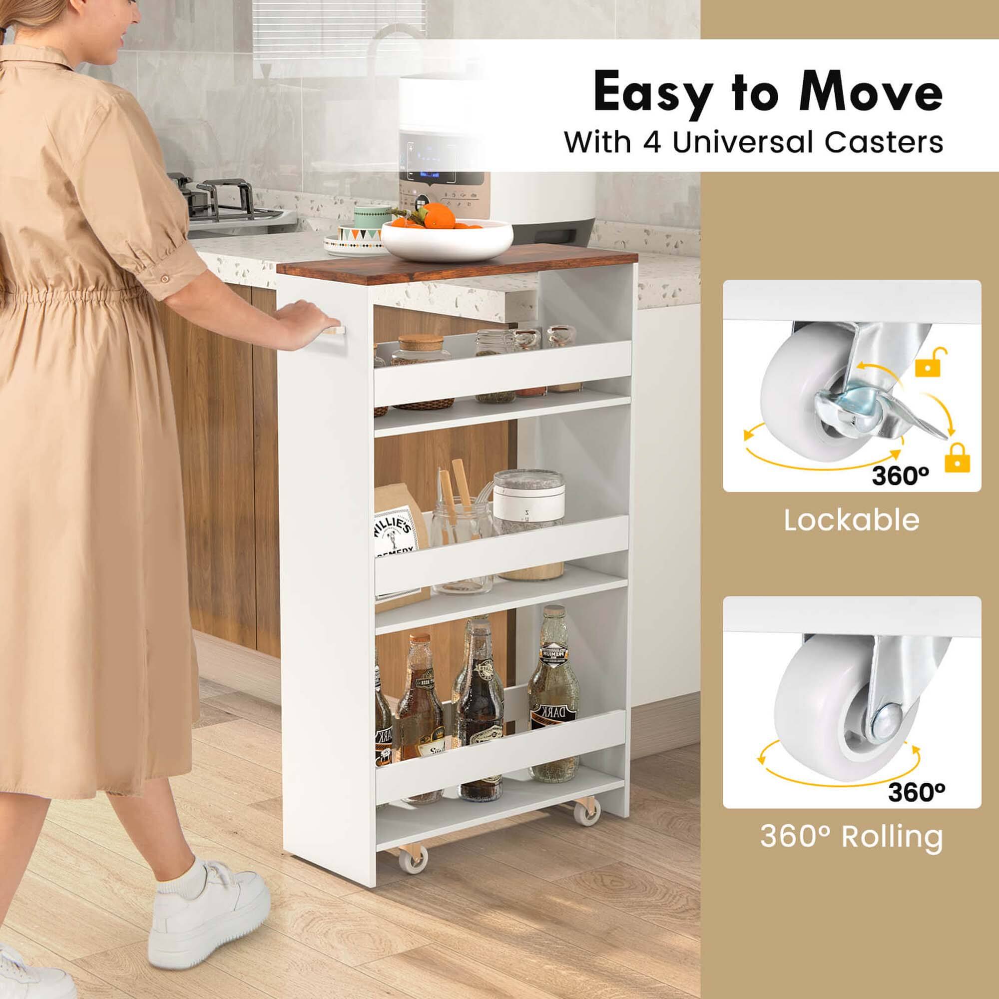 Easy to Move  
With 4 Universal Casters  

Lockable  
360°  

360° Rolling