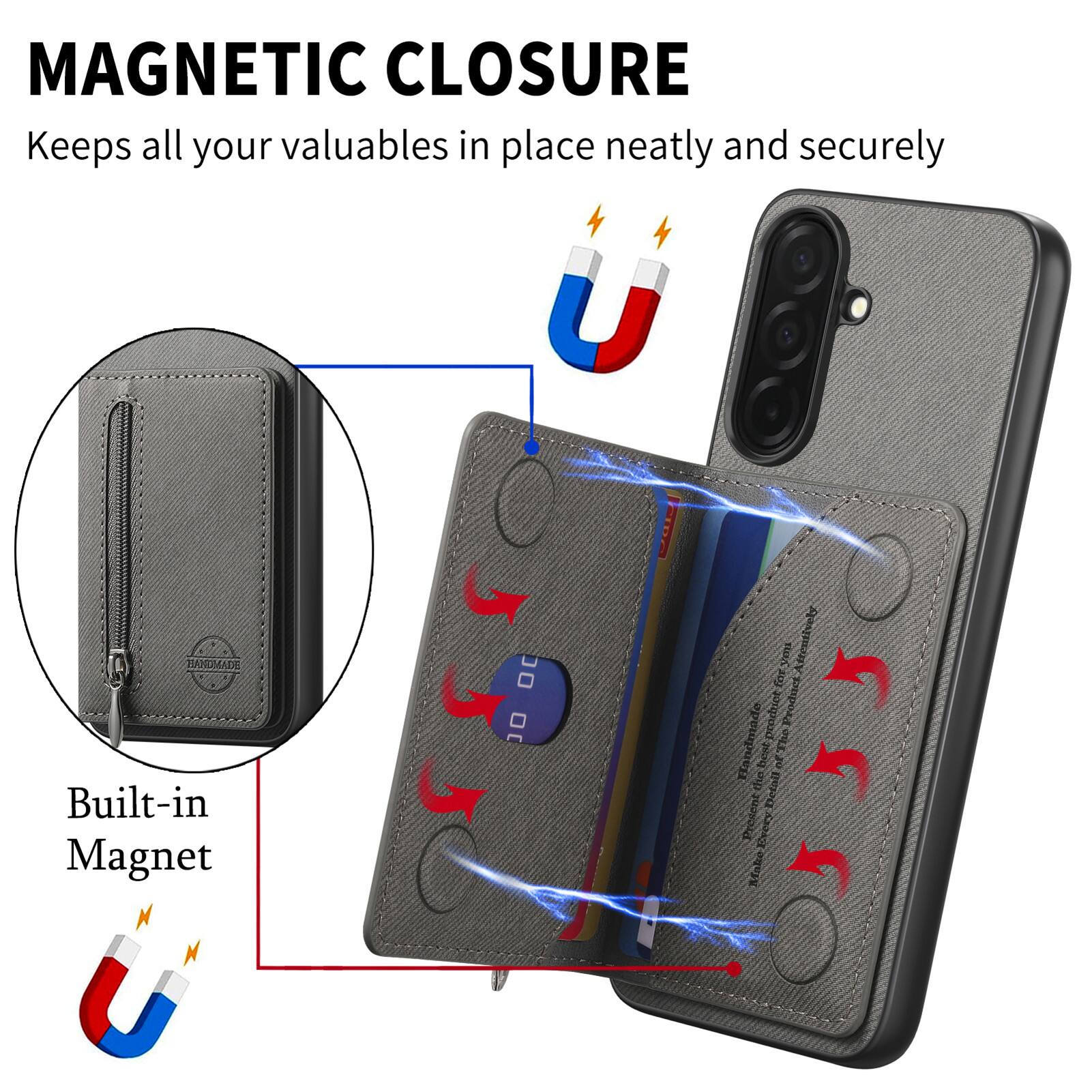 MAGNETIC CLOSURE  
Keeps all your valuables in place neatly and securely  

Built-in Magnet