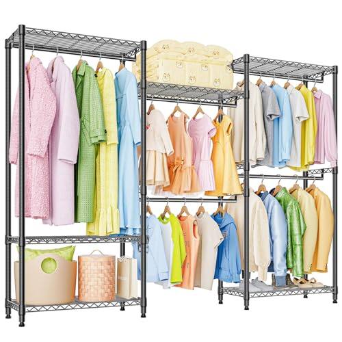 Black-3 Tier and 2 Rod 15.7"D x 45.3"W x 79.6"H