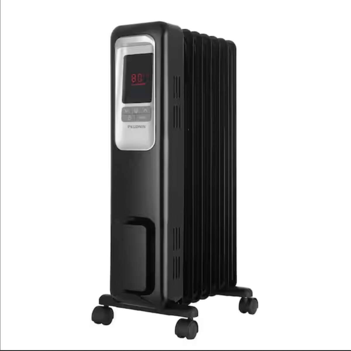 Alt View 1. Pelonis - Pelonis Electric Oil-Filled Radiant Thermostat Heater With Remote Control Black - Black.