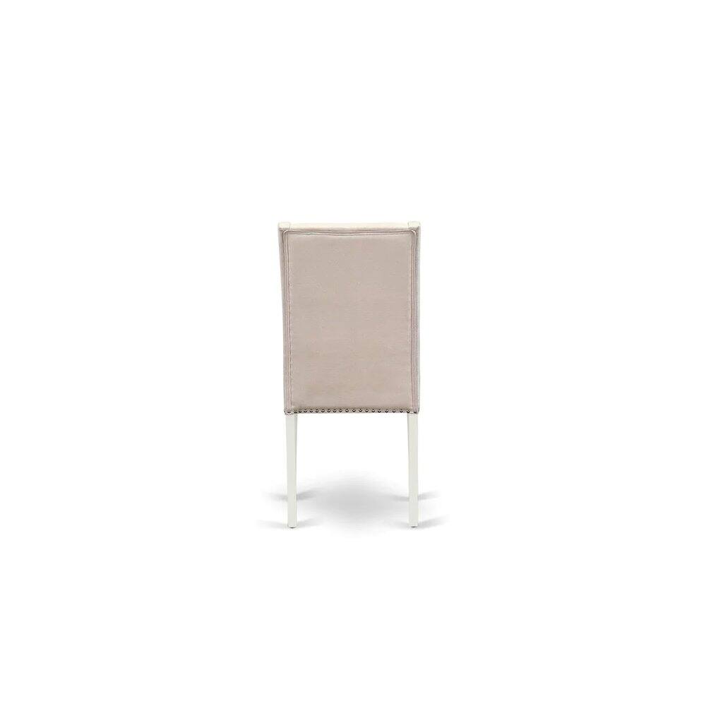 Alt View 3. East West Furniture - Dining Room Set Linen White - Brown.