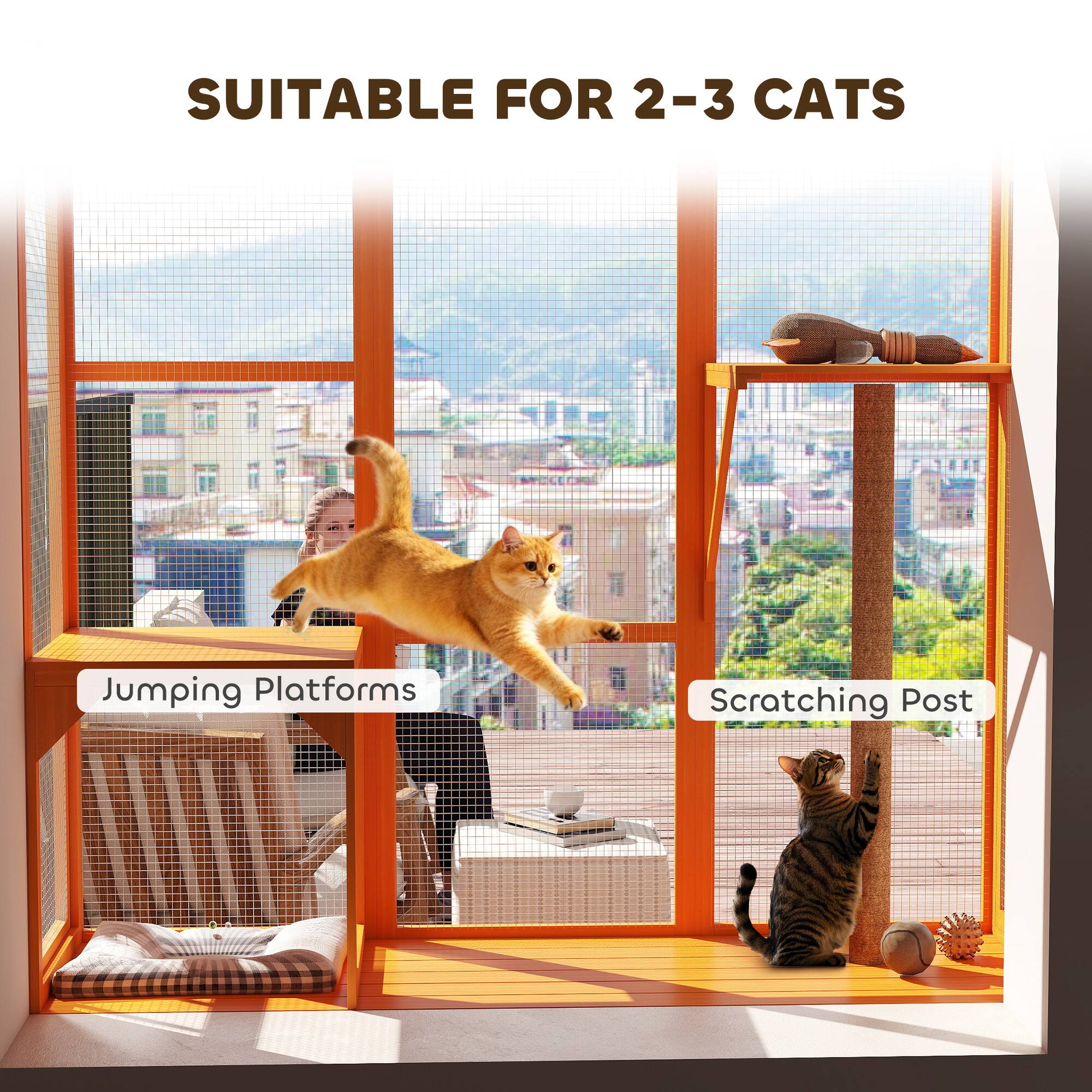 SUITABLE FOR 2-3 CATS

Jumping Platforms

Scratching Post