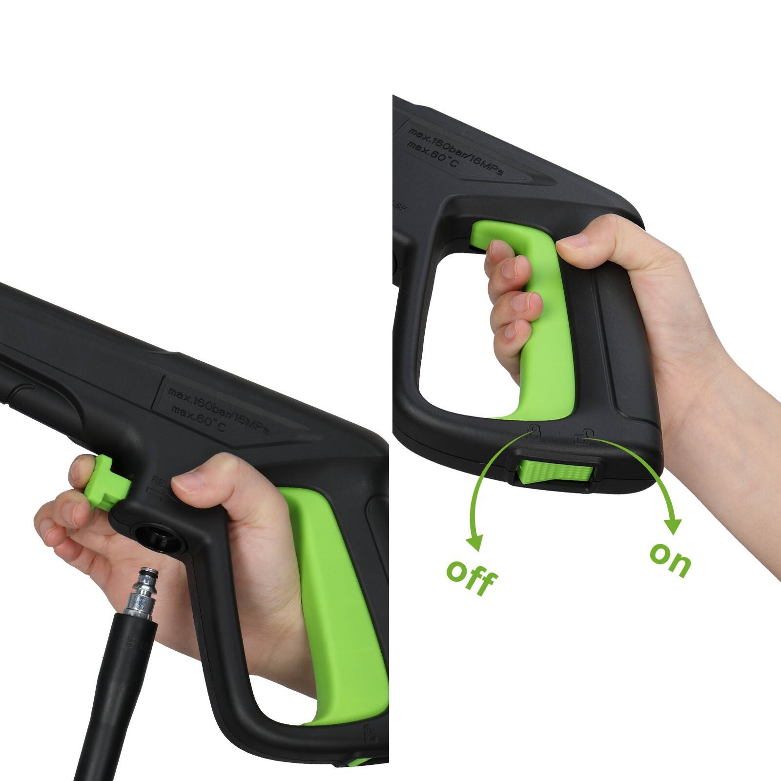 max. 160bar/16MPa  
max. 60°C  
REI off on