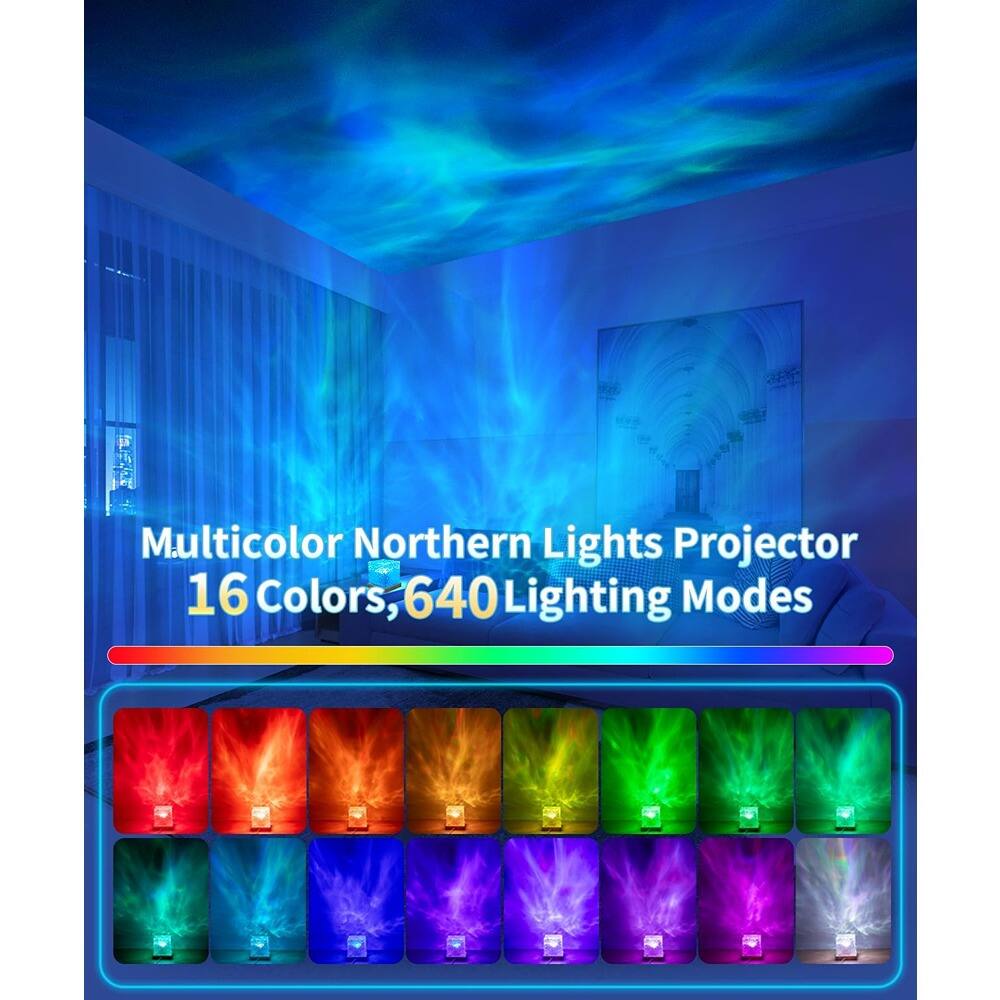 Multicolor Northern Lights Projector  
16 Colors, 640 Lighting Modes