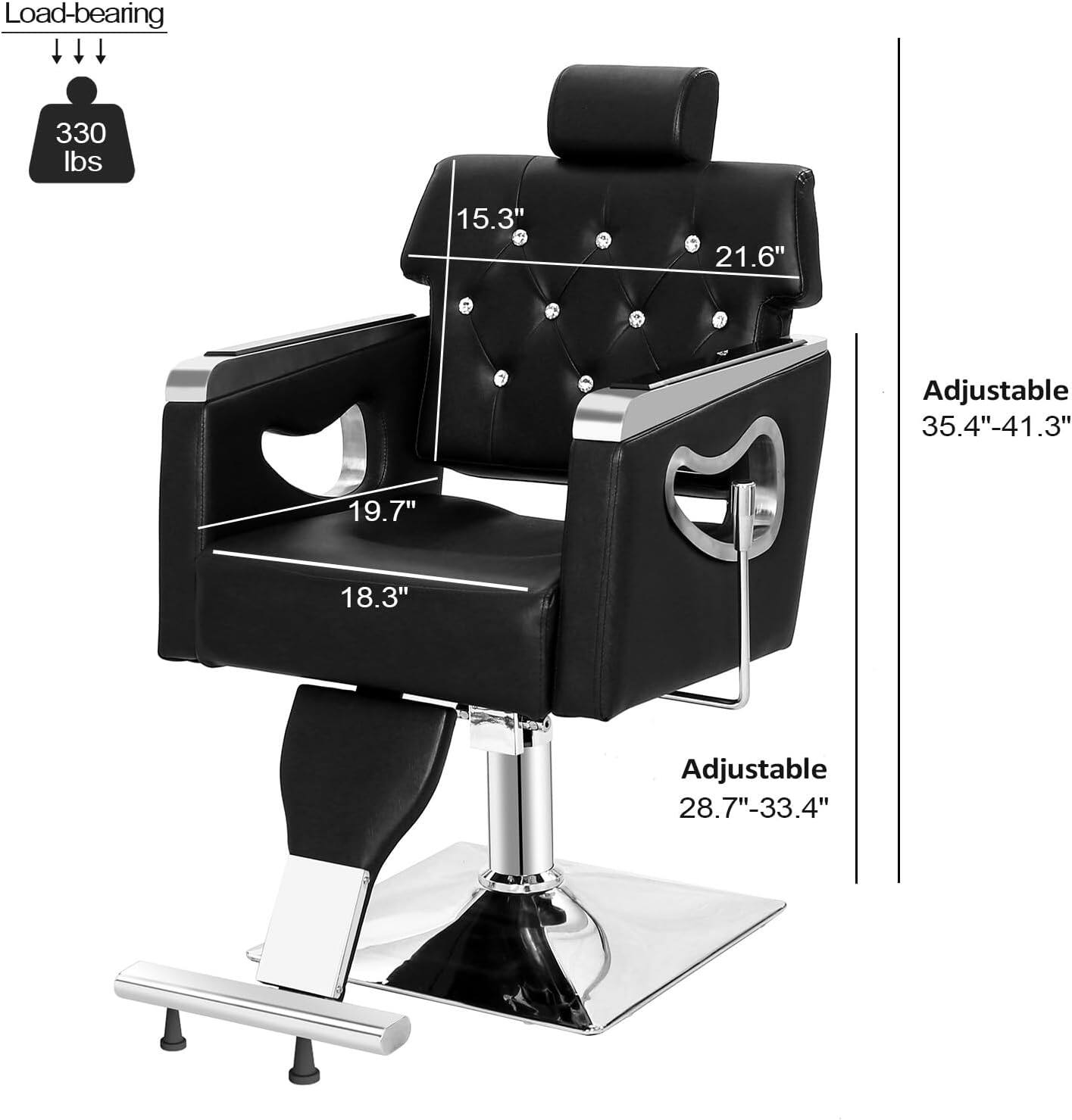 Load-bearing: 330 lbs  
15.3"  
21.6"  
Adjustable: 35.4"-41.3"  
19.7"  
18.3"  
Adjustable: 28.7"-33.4"