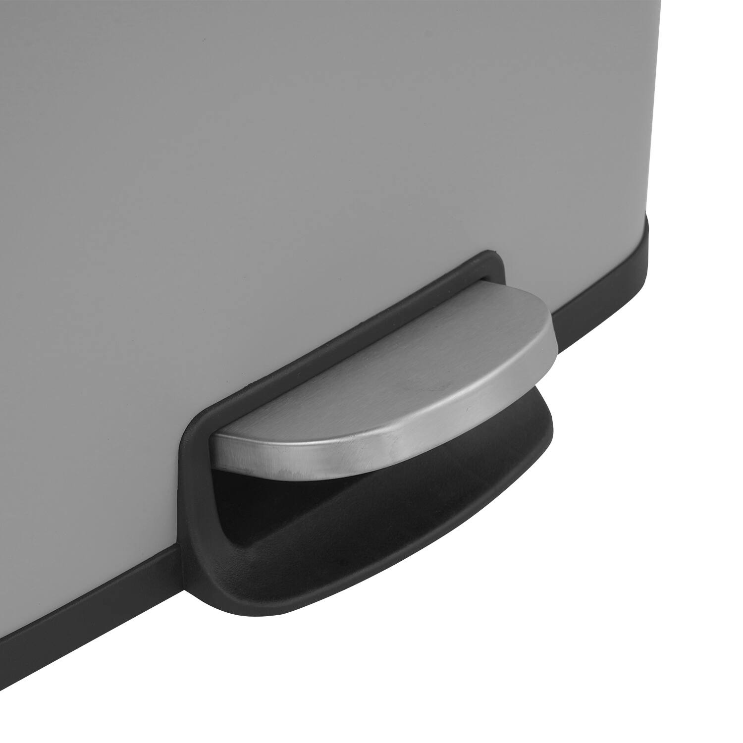 Alt View 1. Innovaze - 5.3 Gal./20 Liter Rectangular Stainless Steel step-on Trash Can for kitchen - Matt Grey.