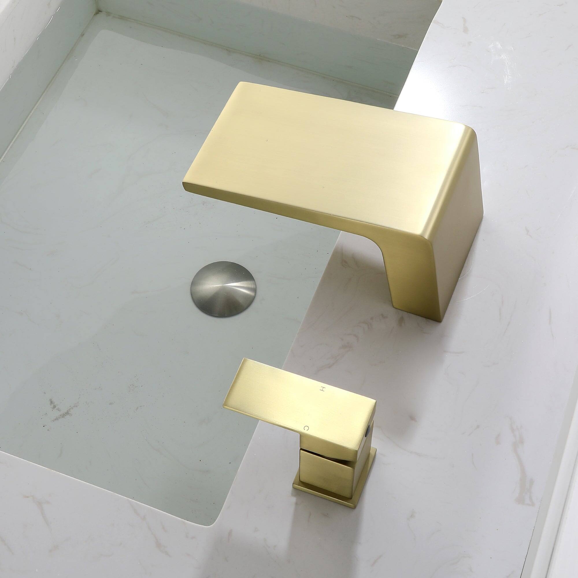 Alt View 5. Boyel Living - Double Holes Single Handle Bathroom Faucet or Tub Faucet with cUPC Hose in Brushed Gold - Brushed Gold.