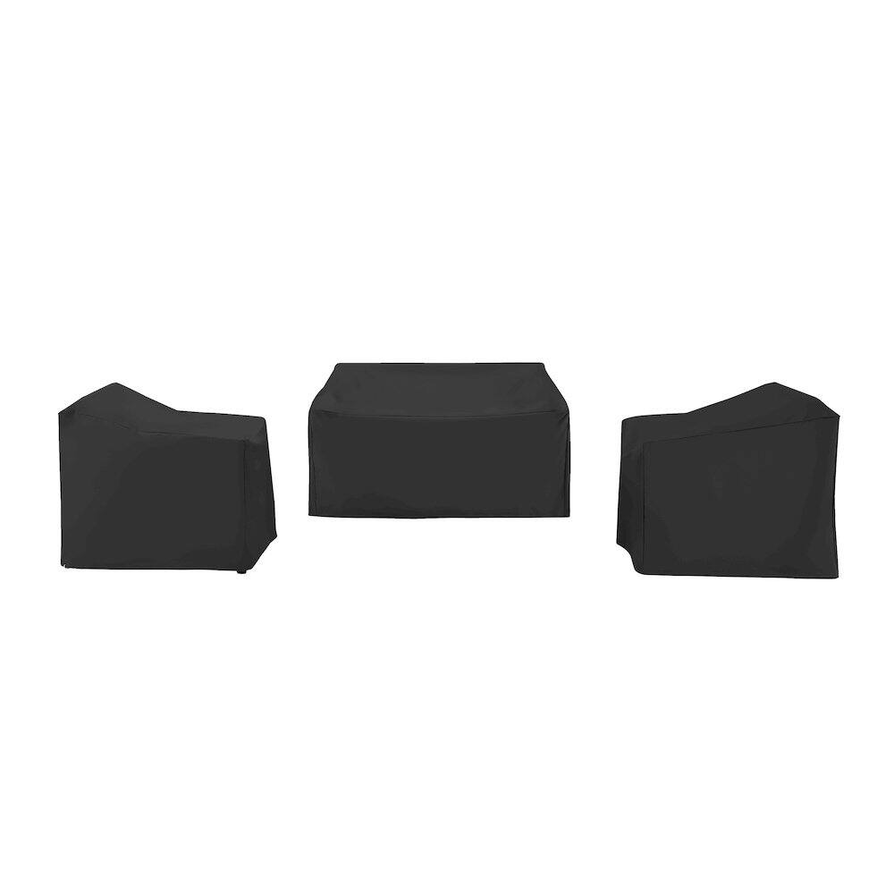 Alt View 1. Crosley Furniture - 3Pc Outdoor Furniture Cover Set - Loveseat & 2 Chairs - Black.