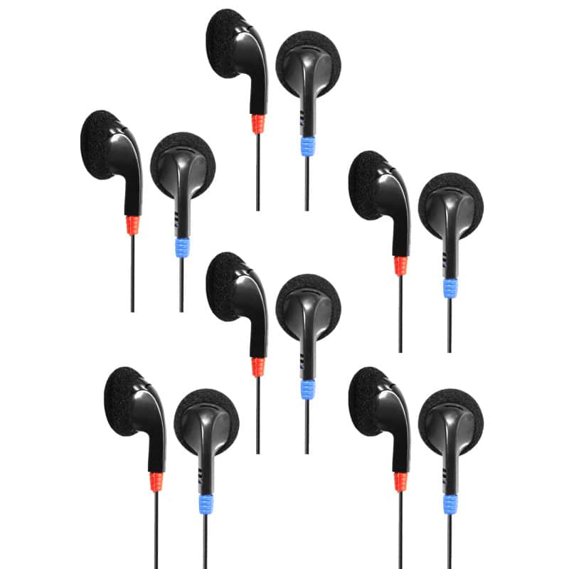 HamiltonBuhl - Ear Bud Headphone, Pack of 6