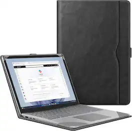 Fintie - Sleeve Case for 15 inch Microsoft Surface Laptop 6/5/4/3 (1872/1873/1953/1979) Protective Folio Book Cover Large Pocket - Black