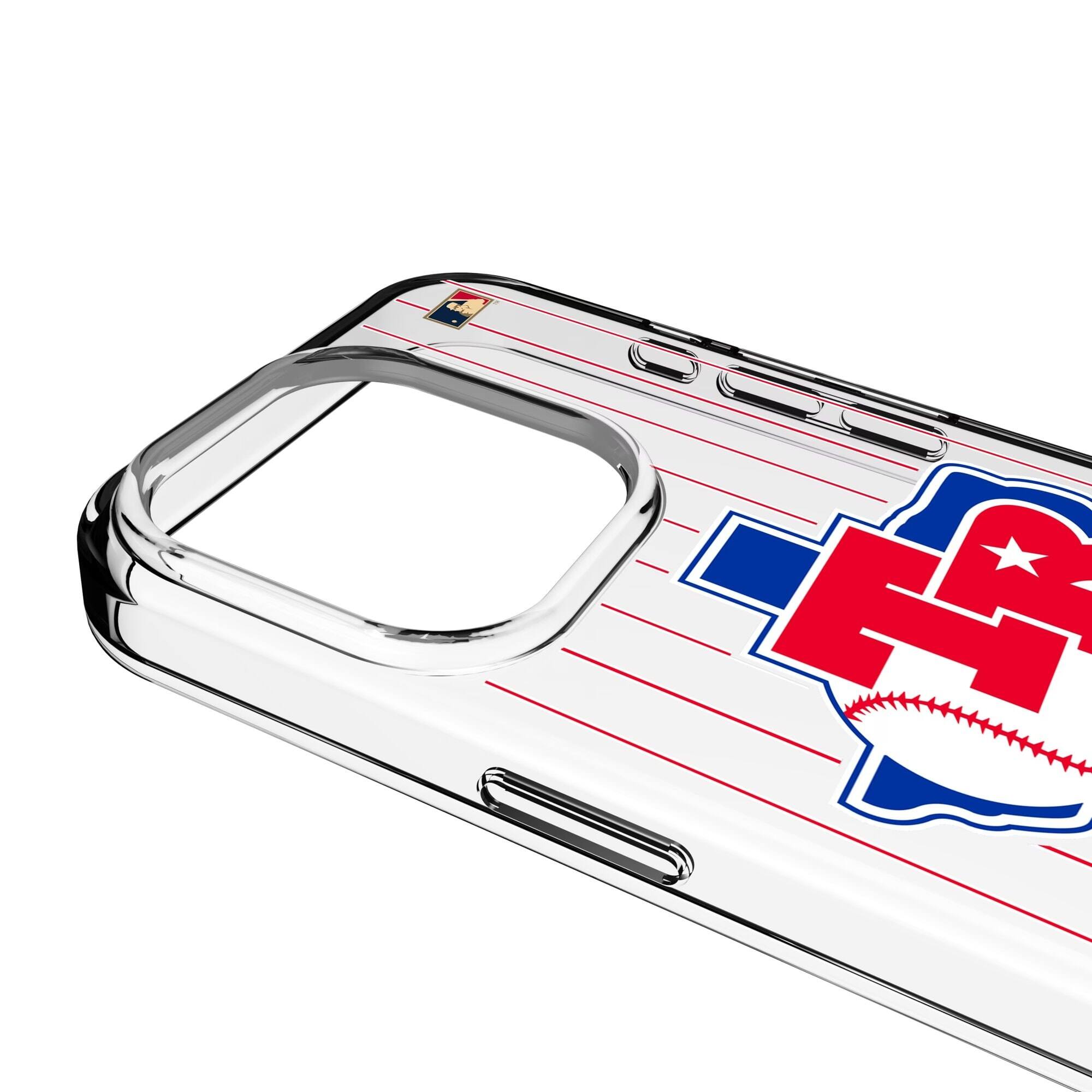 Alt View 2. Keyscaper - Texas Rangers Cooperstown iPhone Clear Case - 14 Pro Max - Multicolor.