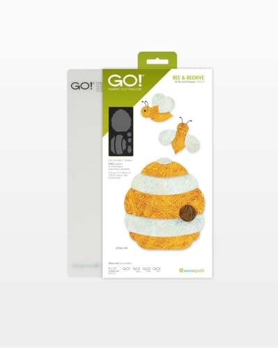 AccuQuilt - GO! Bee & Beehive Die with Cutting Mat – Appliqué Quilting Die Set, Fits GO! Fabric Cutter - Multicolor
