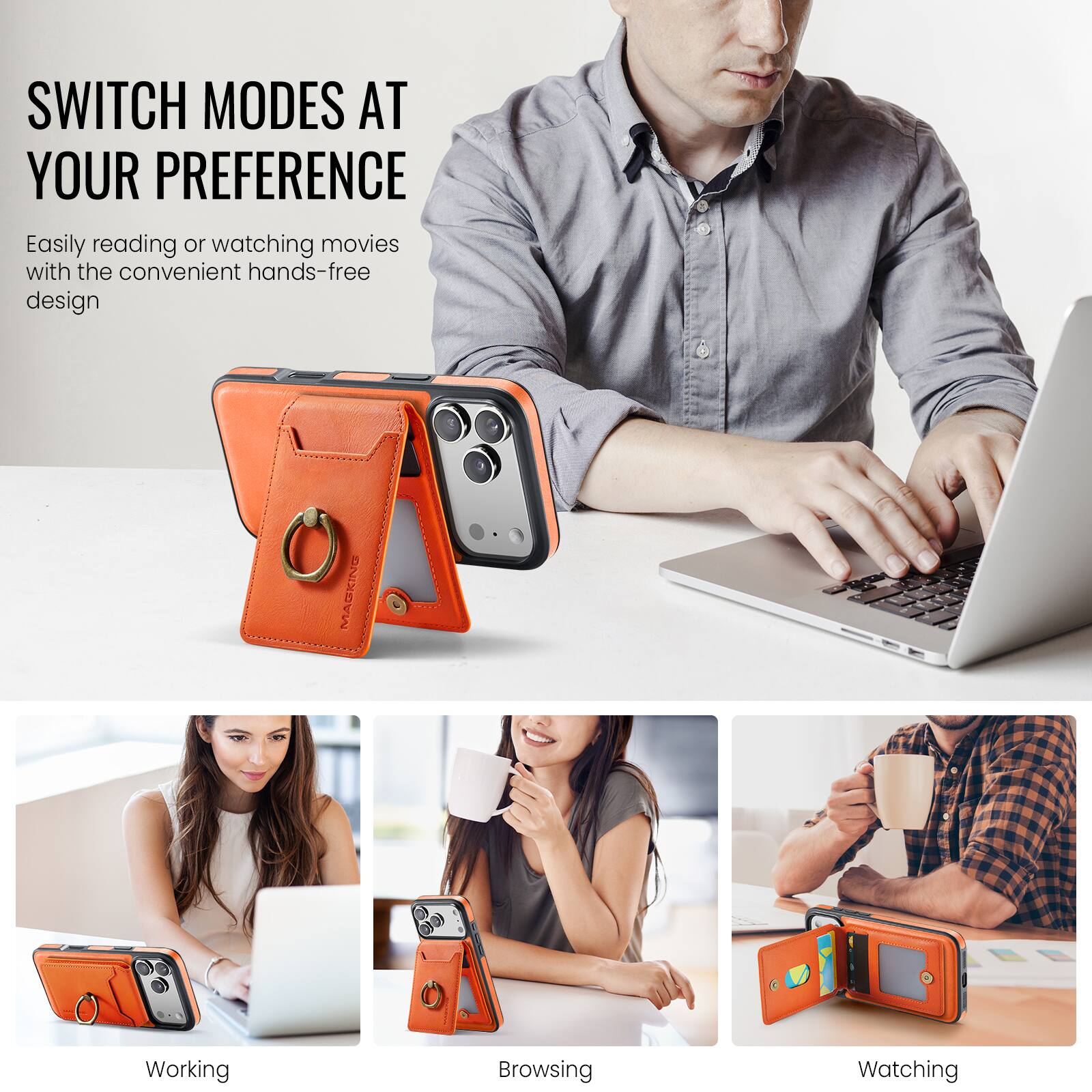 SWITCH MODES AT YOUR PREFERENCE

Easily reading or watching movies with the convenient hands-free design

Working
Browsing
Watching