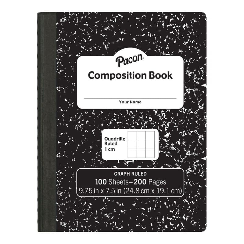 "Pacon - Composition Book, Black Marble, 1 cm Quadrille Ruled 9-3/4"" x 7-1/2"", 100 Sheets" price history on PriceWatchPro