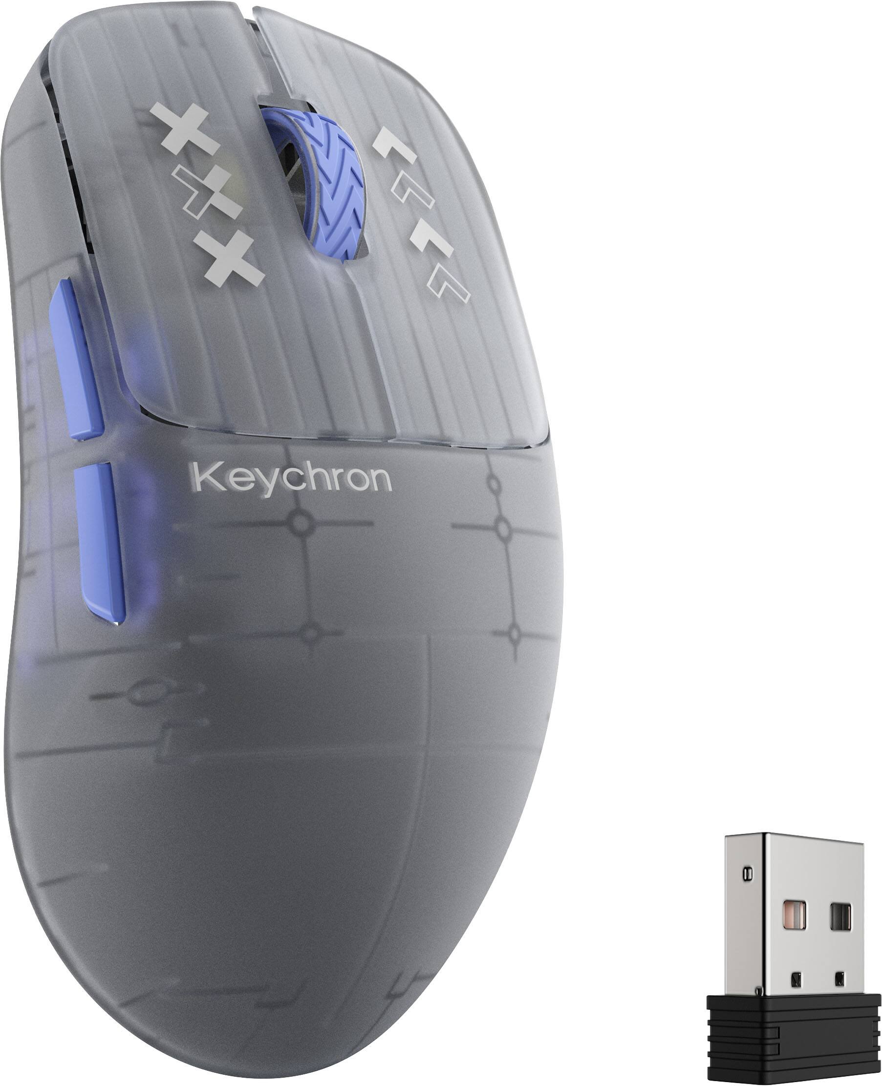 Front. Keychron - Keychron G3 HE 8K Ultra Light Wireless Mouse - Frosted Gray - Frosted Gray.