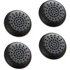 Front. Fosmon - 4 Pack For Xbox Controller Grip, Silicone Xbox Controller Thumb Grips Cover for Xbox One Series X|S, PS5 Controller Grip - Black.