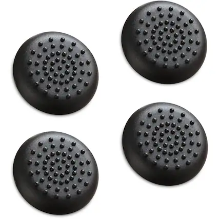 Front. Fosmon - 4 Pack For Xbox Controller Grip, Silicone Xbox Controller Thumb Grips Cover for Xbox One Series X|S, PS5 Controller Grip - Black.