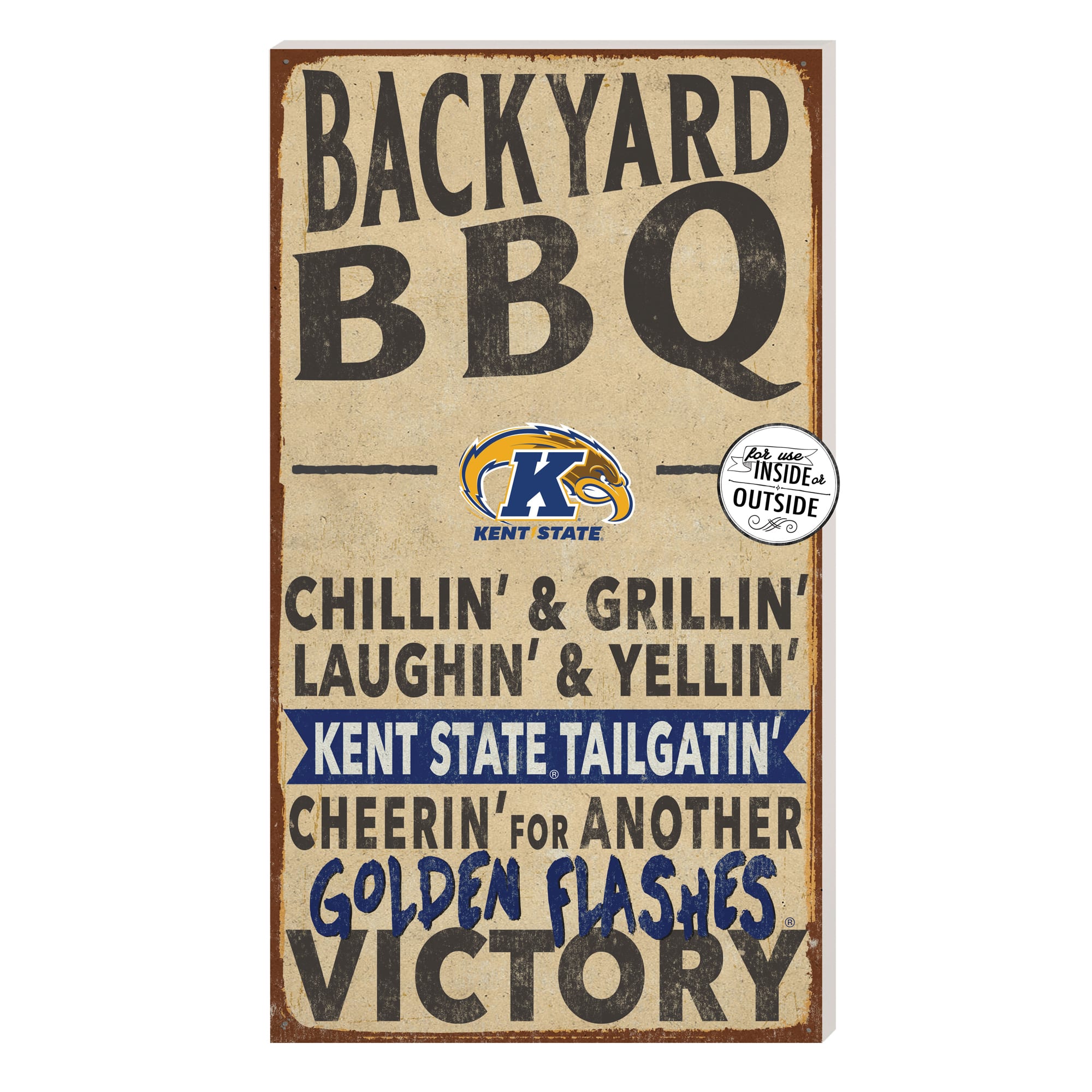 Jardine - Kent State Golden Flashes 11'' x 20'' Indoor/Outdoor BBQ Sign - Brown