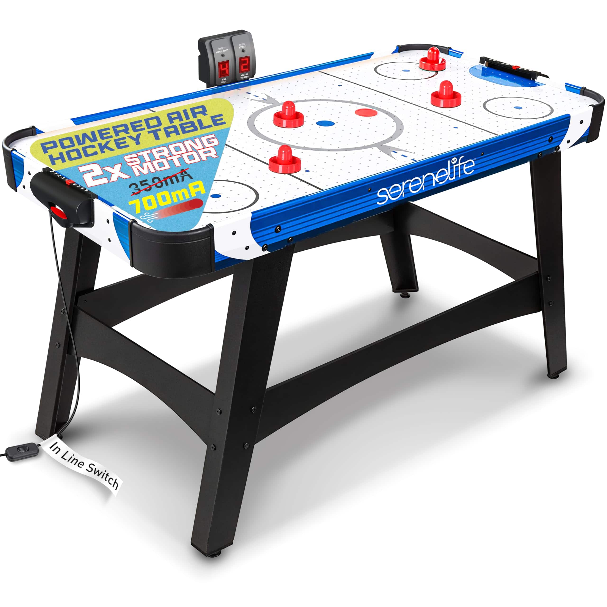 SereneLife - SLARHKY54 58in Powered Air Hockey Table, 4 Players, 700mA Motor, Full-Size Arcade, Digital Scoreboard price history on PriceWatchPro