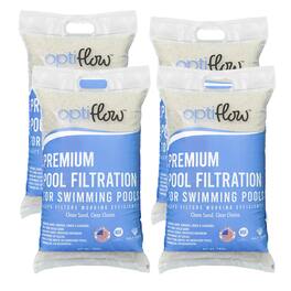 OptiFlow - 50Lb Premium Pool Filtration Angular Sand w/Pure Silica Formula, 4 Pack