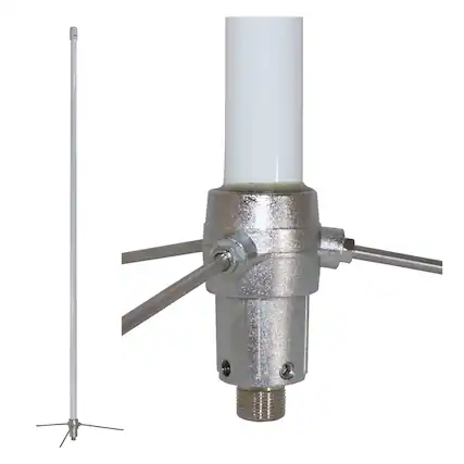 Front. Tram - Tram 1486 200-Watt Pretuned 400 MHz to 495 MHz UHF Fiberglass Base Antenna with 50-Ohm UHF SO-239 Connecto - Silver.