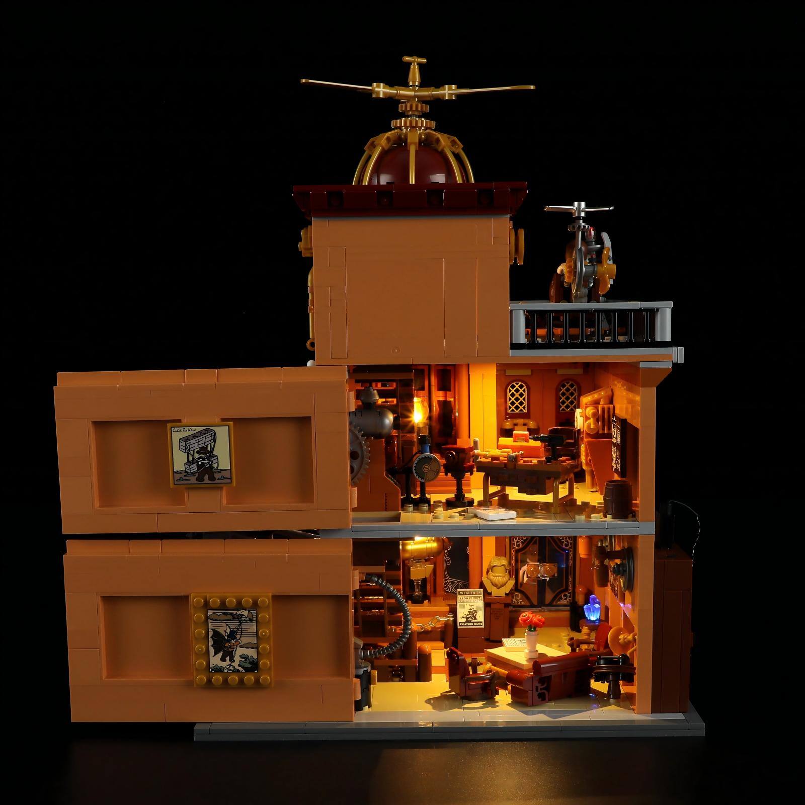 Alt View 8. Lumibricks - Steampunk Building Set with Lights, 1871 Pieces, Modular Display Model, Collectible Building Blocks, Ages 16+.