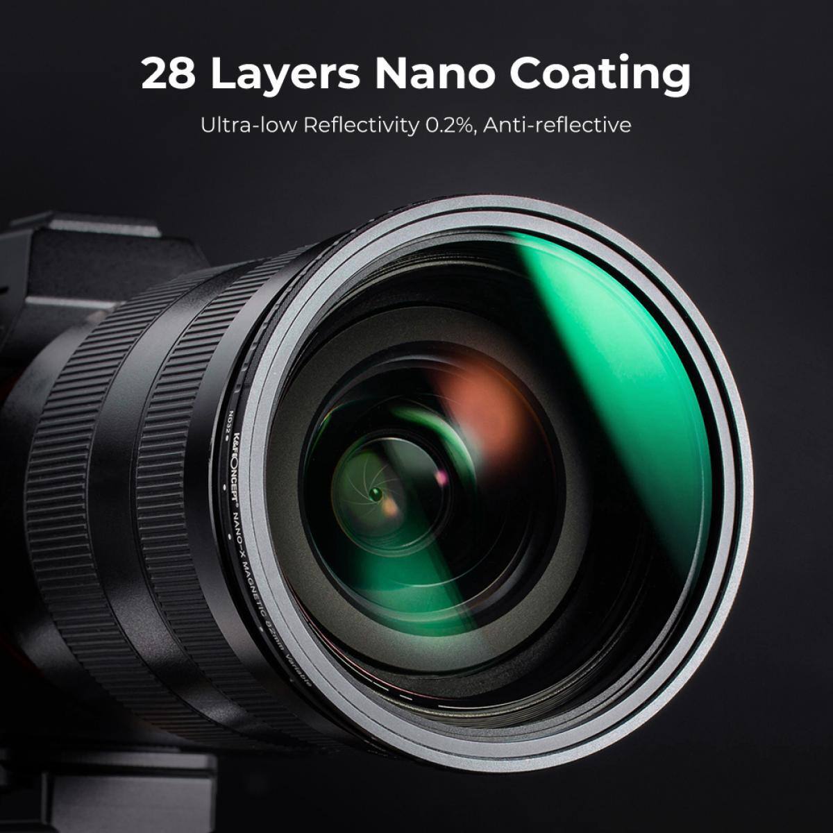 28 Layers Nano Coating  
Ultra-low Reflectivity 0.2%, Anti-reflective  
EEON KARONGEPT NANO-X MAGNETIC