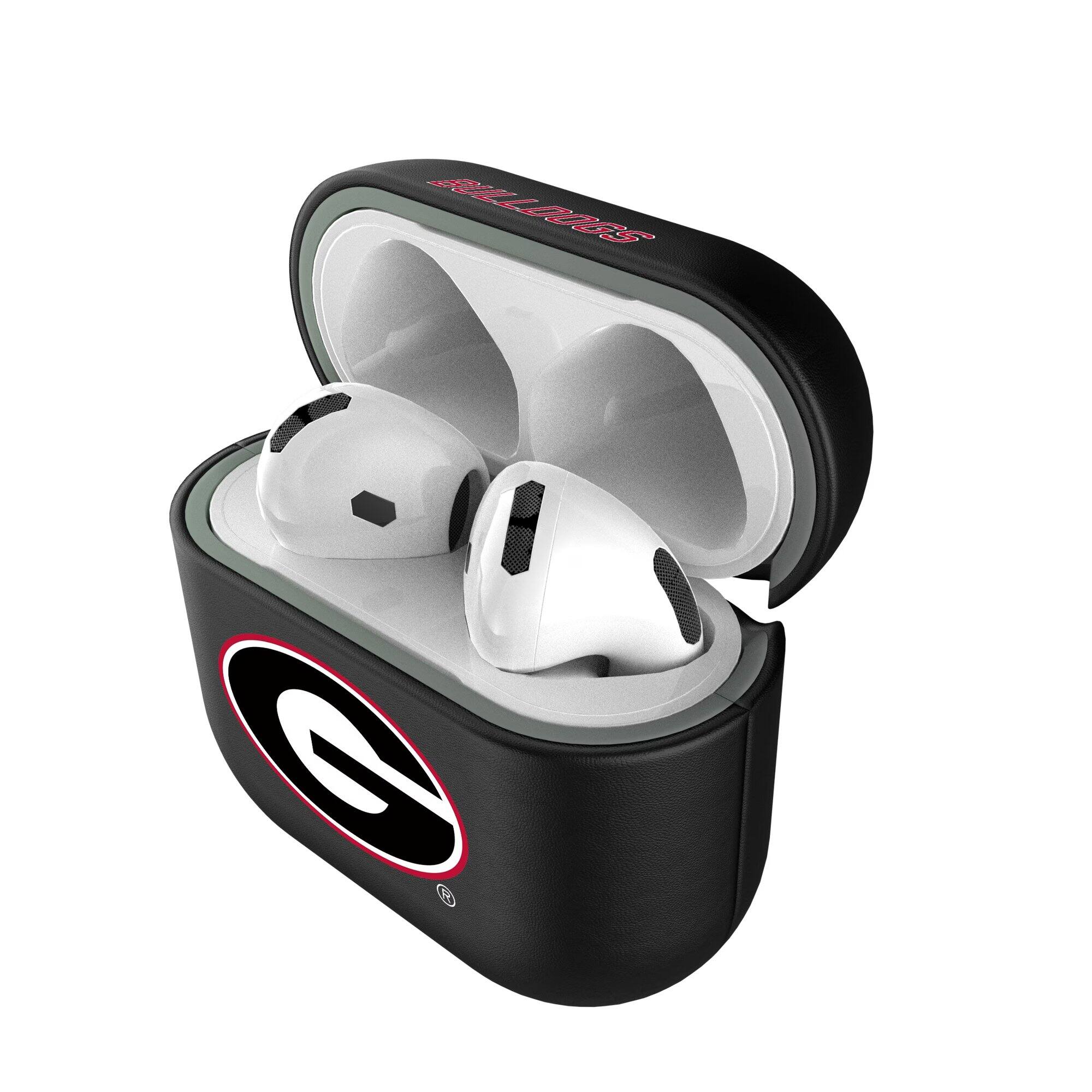 Alt View 3. Keyscaper - Georgia Bulldogs Georgia Bulldogs Insignia AirPods 4th Generation Case Cover - No Size - Black.