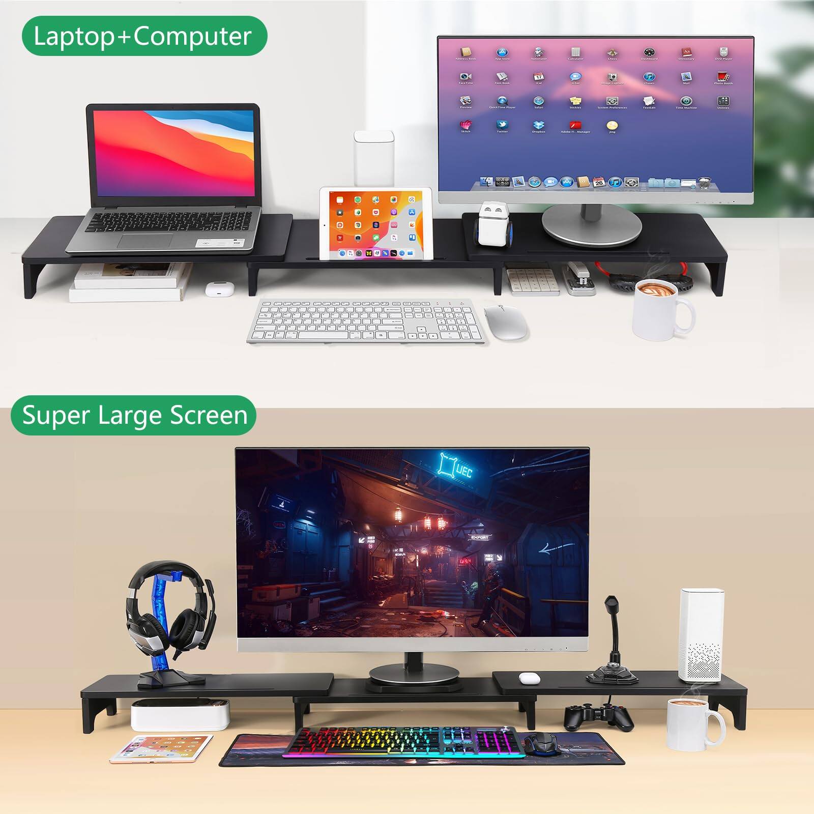 Laptop + Computer  
Super Large Screen