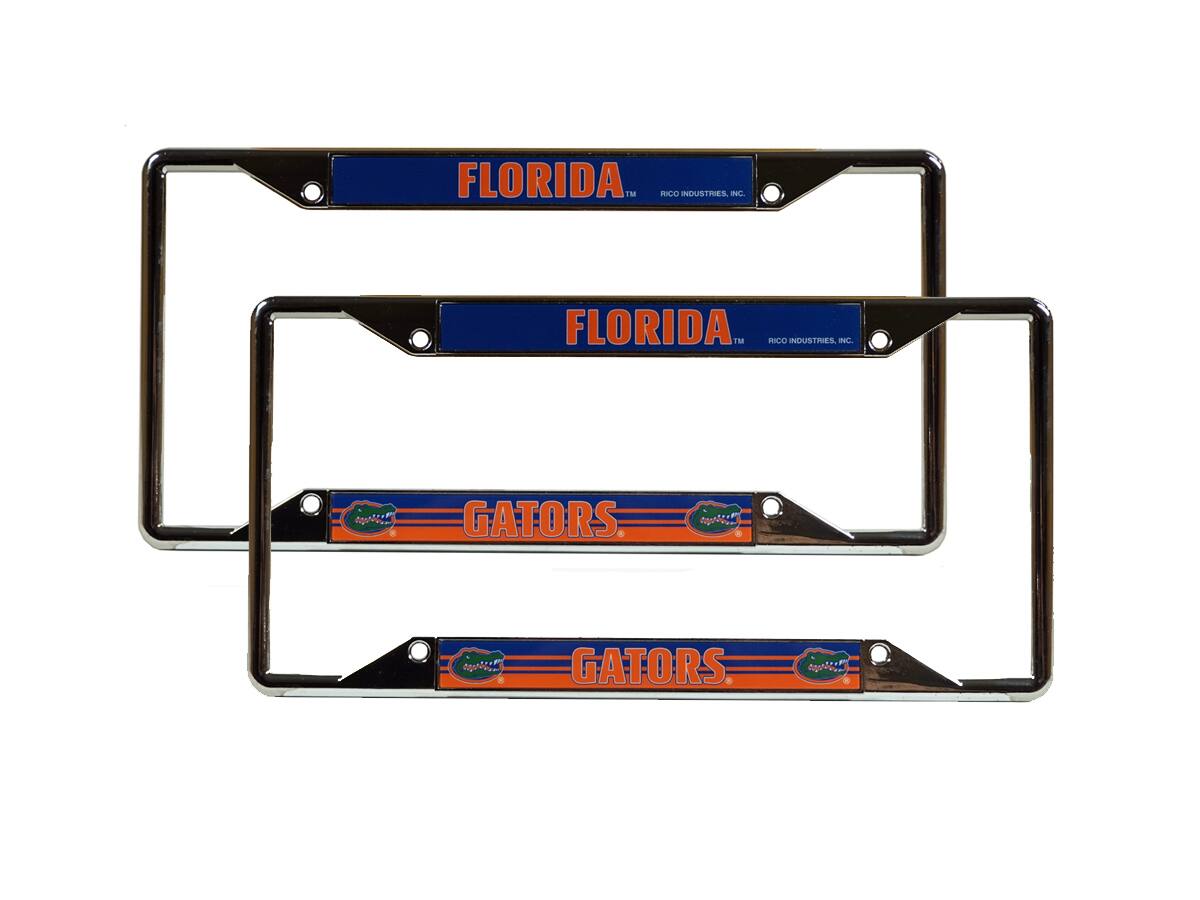 University of Florida Gators Chrome EZ View License Plate Frame - Set of 2
