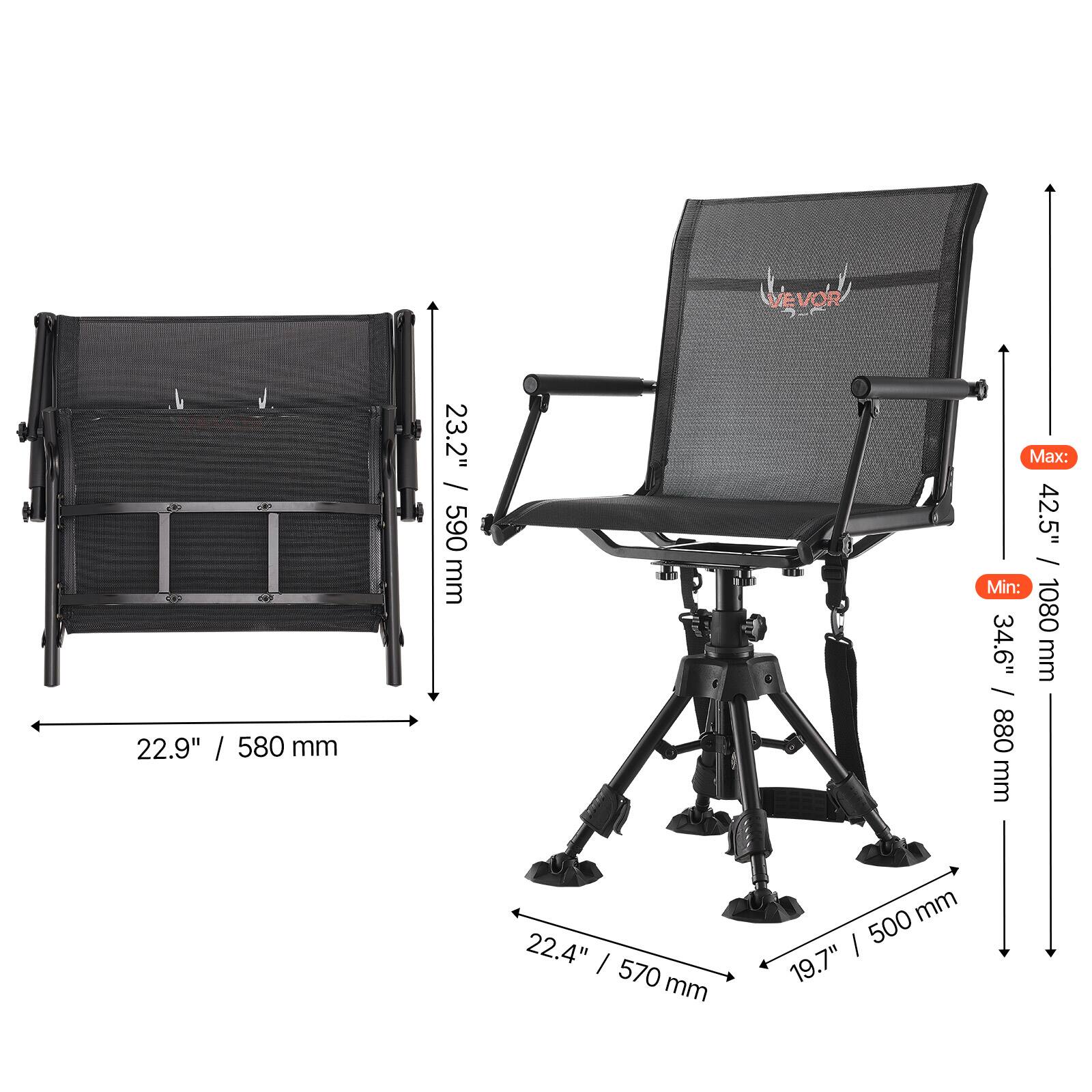 VEVOR

22.9" / 580 mm

23.2" / 590 mm

Max: 42.5" / 1080 mm

Min: 34.6" / 880 mm

22.4" / 570 mm

19.7" / 500 mm