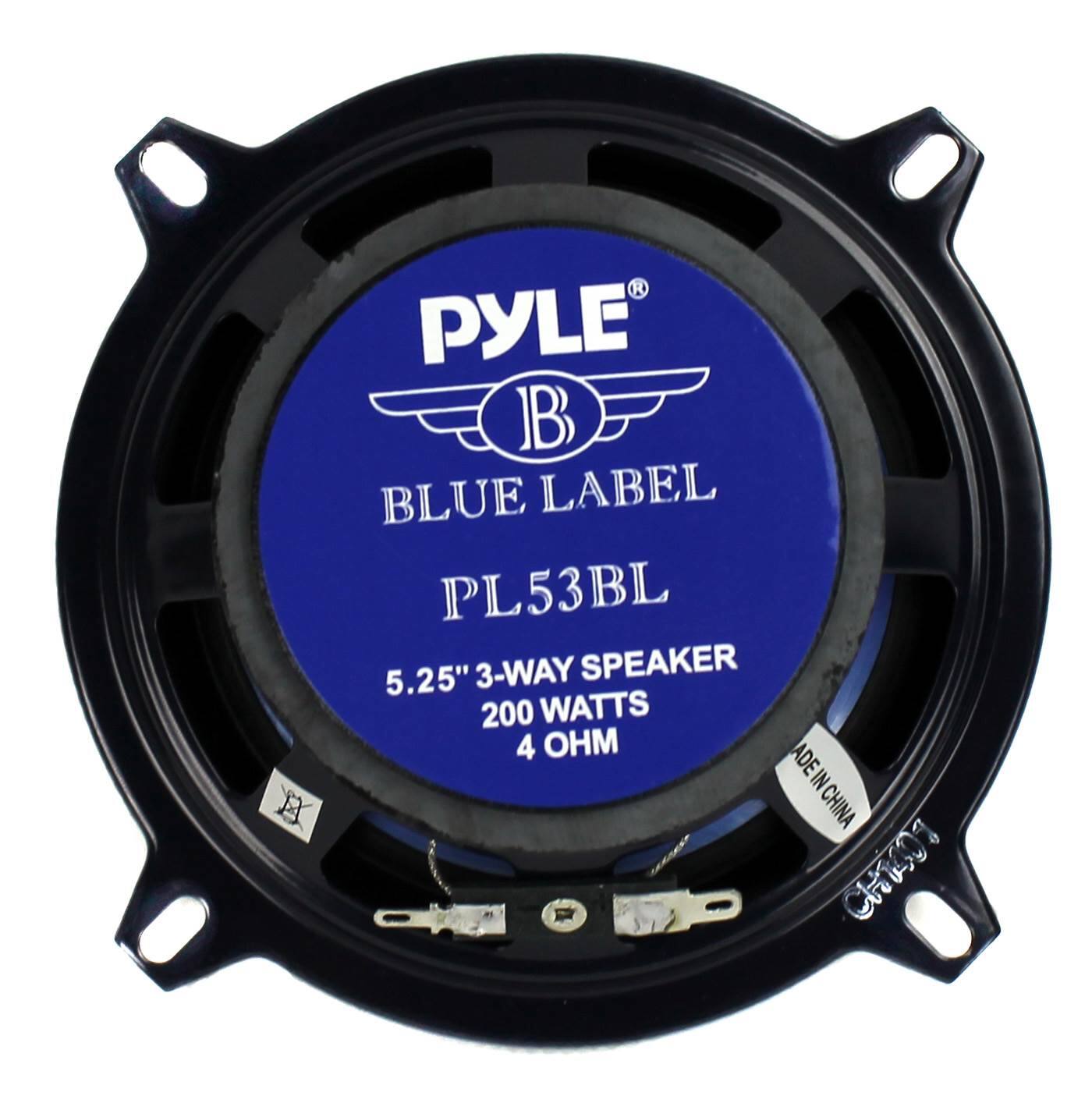PYLE BLUE LABEL PL53BL 5.25" 3-WAY SPEAKER 200 WATTS 4 OHM MADE IN CHINA